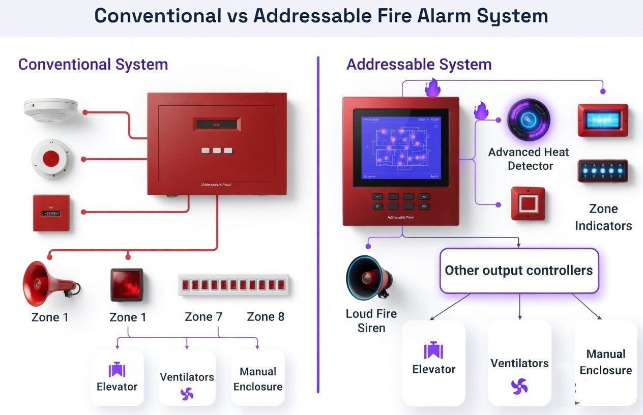 Highlighted fire alarm system installation project image